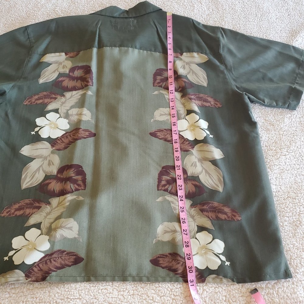 Joe Marlin Men's Olive Green Hawaiian Shirt, Size XL - Picture 10 of 10